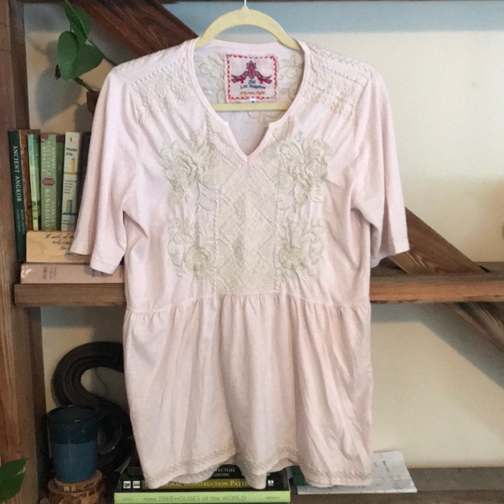 JOHNNY WAS blush cotton top